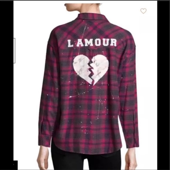 Rails Plaid-Print L'Amour Shirt in Carmine Navy - Picture 1 of 6